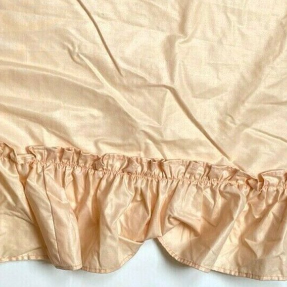 2 Custom Made Peach Curtains Pair Drapes 93" - Picture 2 of 6